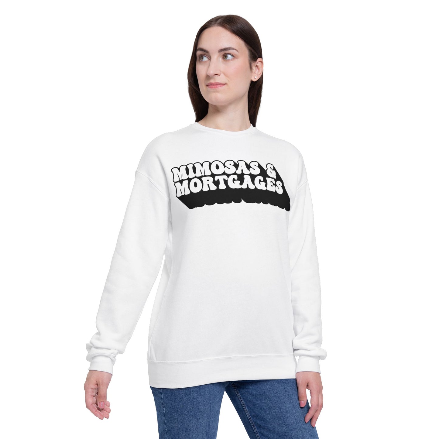 Mimosas & Mortgages Unisex Drop Shoulder Sweatshirt – Cozy and Trendy