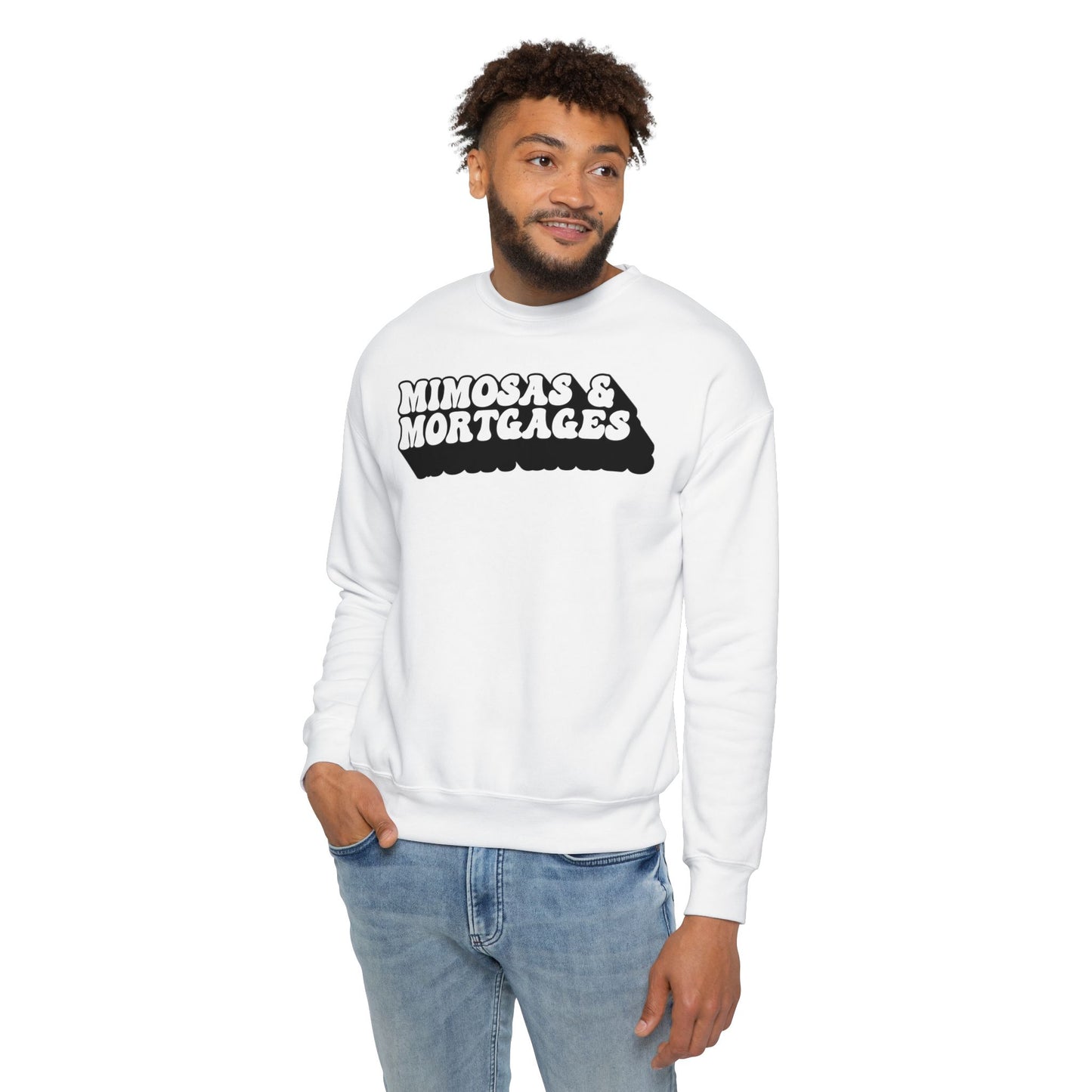 Mimosas & Mortgages Unisex Drop Shoulder Sweatshirt – Cozy and Trendy