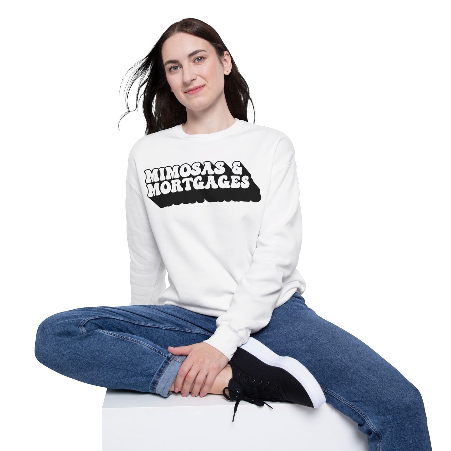 Mimosas & Mortgages Unisex Drop Shoulder Sweatshirt – Cozy and Trendy
